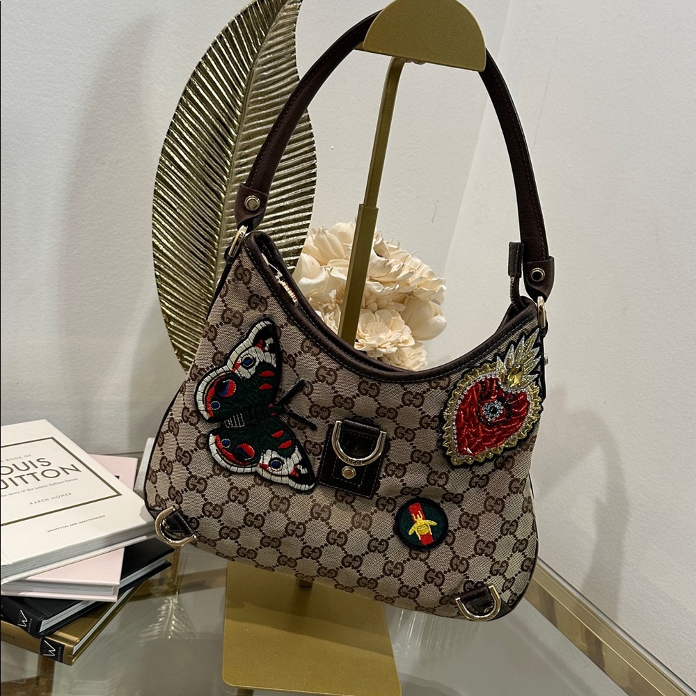 Gucci Abbey Large D-Ring GG Canvas Hobo Shoulder Bag - Rehabbed - Picture 2 of 16